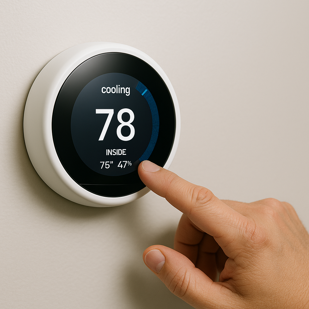 Adjusting settings on a smart thermostat